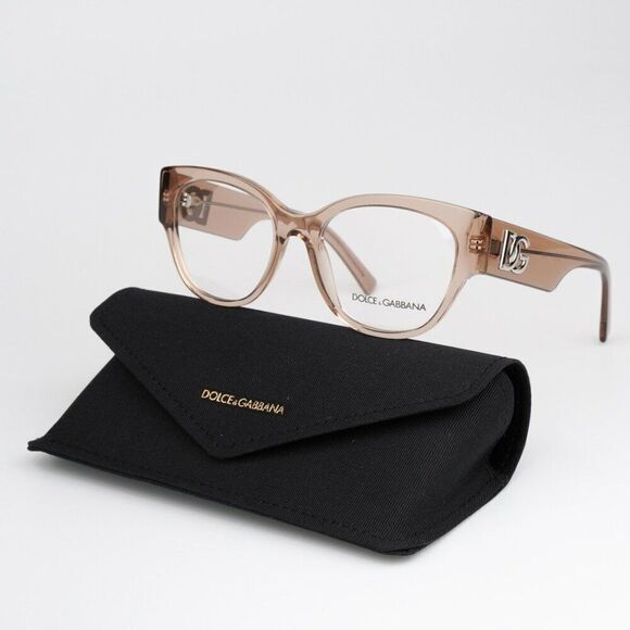 NEW D&G DG3377 3432 Transparent Camel Square Women Eyeglasses - Picture 1 of 8